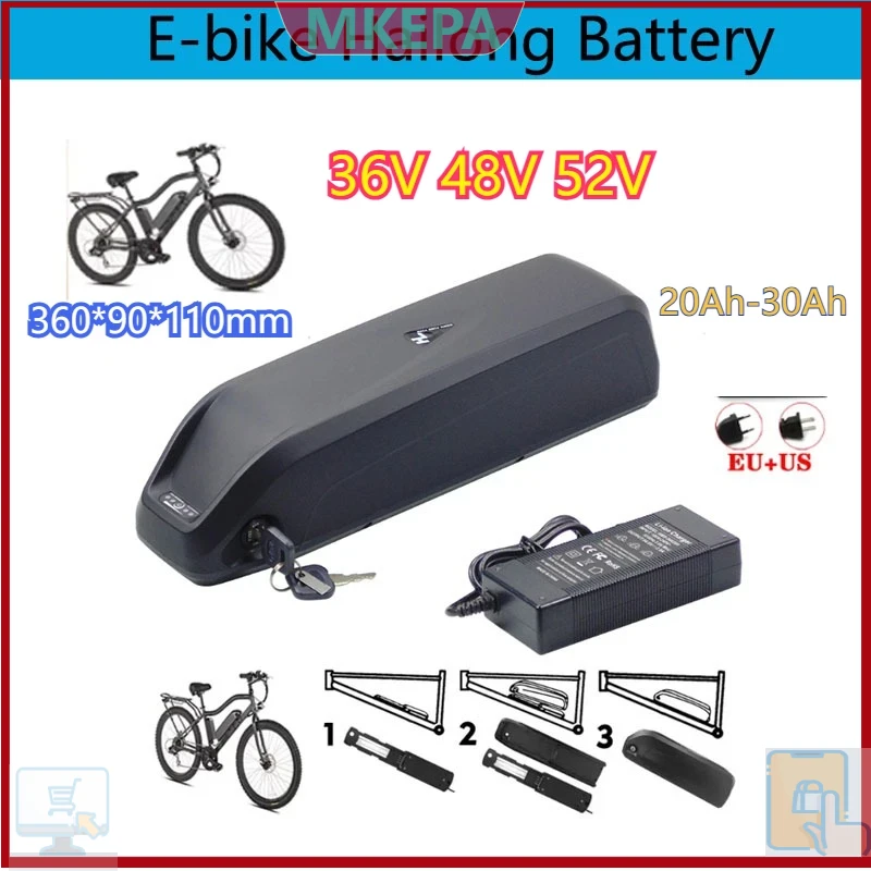 36-48-52V For Motor Electric M - đánh giá và giá Ebike Battery 48V 20Ah Hailong