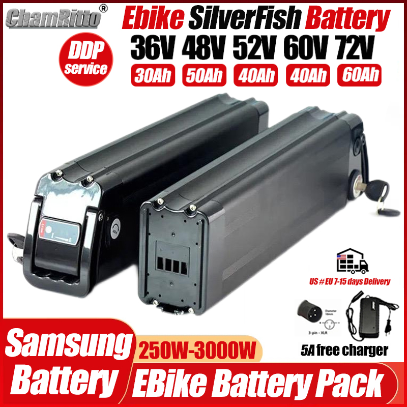 Electric Bicycle 36v 48v 52v S - đánh giá và giá Electric Bicycle Battery 72V 30Ah