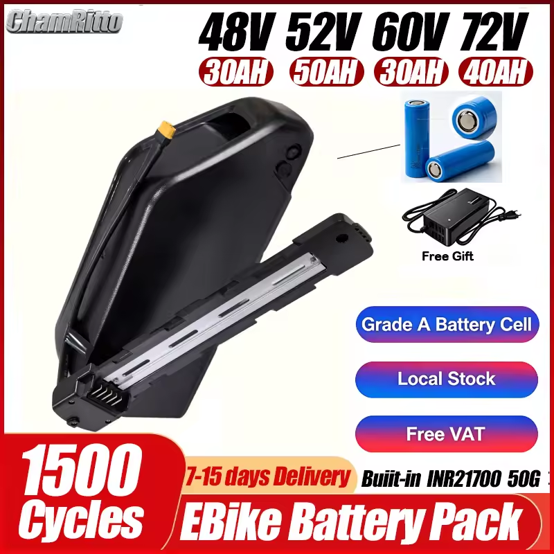 Cham 52v 48v 72v 50ah 60ah Bat - đánh giá và giá Ebike Battery 48V 20Ah Hailong